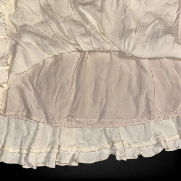 Cider Solid Ruffle Tiered Mini Skirt in Cream - Picture 5 of 7